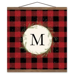 Kirkland's Home Monogram Wall Decor-Personalized Buffalo Check Monogram Wall Hanging