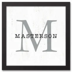 Kirkland's Home Monogram Wall Decor-Personalized Framed Monogram Canvas Wall Plaque