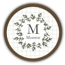 Kirkland's Home Monogram Wall Decor-Personalized Monogram Leafy Frame Plaque