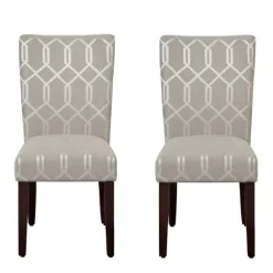 Kirkland's Home Dining Chairs-Pewter Lattice Parsons Chairs, Set Of 2