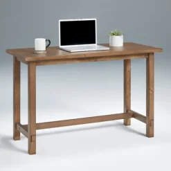 Kirkland's Home Office Furniture-Pine Distressed Wooden Desk