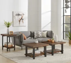 Kirkland's Home Accent & End Tables-Pine Wood And Metal Accent Table