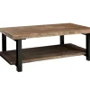 Kirkland's Home Coffee Tables-Pine Wood And Metal Coffee Table