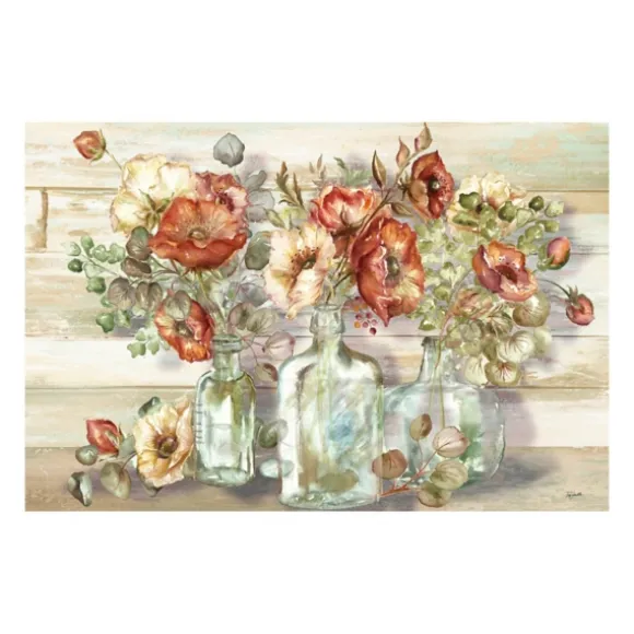 Kirkland's Home Canvas Art-Poppies And Eucalyptus Canvas Art Print, 48X32 In.