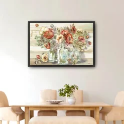Kirkland's Home Canvas Art-Poppies And Eucalyptus Framed Giclee Canvas Print