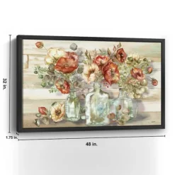 Kirkland's Home Canvas Art-Poppies And Eucalyptus Framed Giclee Canvas Print