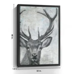 Kirkland's Home Canvas Art-Portrait Of A Deer Framed Giclee Canvas Art Print