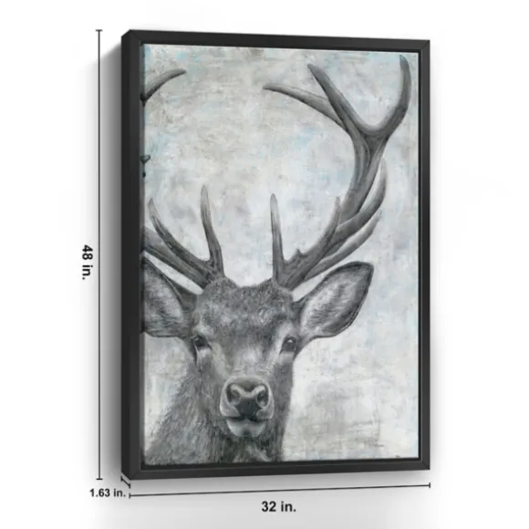 Kirkland's Home Canvas Art-Portrait Of A Deer Framed Giclee Canvas Art Print