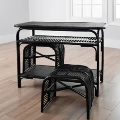 Kirkland's Home Console Tables-Rattan 3-Pc. Nesting Table Set