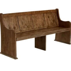 Kirkland's Home Dining Chairs-Reclaimed Pine Wood High Back Pew Dining Bench