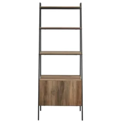 Kirkland's Home Bookshelves-Reclaimed Wood Modern Ladder Bookcase With Cabinet