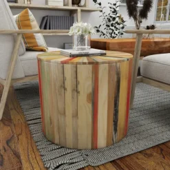 Kirkland's Home Accent & End Tables-Reclaimed Wood Round Accent Table