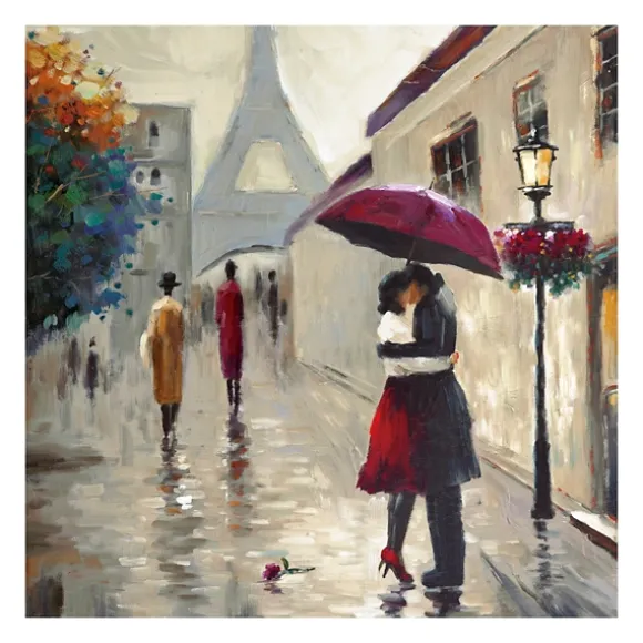 Kirkland's Home Canvas Art-Red Umbrella Couple Giclee Canvas Art Print