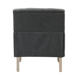 Kirkland's Home Accent Chairs-Reginald Charcoal Button Tufted Armchair