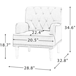 Kirkland's Home Accent Chairs-Reginald Charcoal Button Tufted Armchair