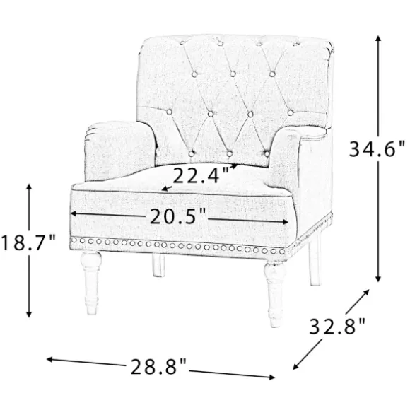 Kirkland's Home Accent Chairs-Reginald Charcoal Button Tufted Armchair