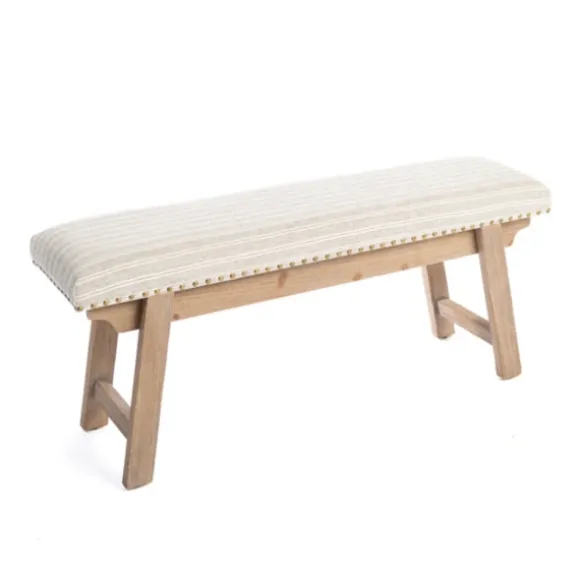 Kirkland's Home Benches & Ottomans-Remi Stripe Upholstered Bench