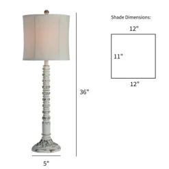 Kirkland's Home Buffet Lamps-Resin Distressed Spindle Buffet Lamp