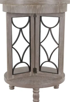Kirkland's Home Accent & End Tables-Roberta Wood Decorative Metal Accent Table