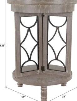 Kirkland's Home Accent & End Tables-Roberta Wood Decorative Metal Accent Table