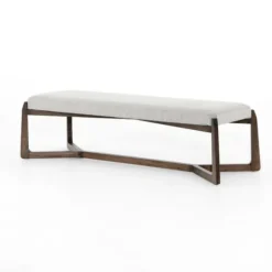 Kirkland's Home Benches & Ottomans-Roscoe Brunswick Pebble Upholstered Bench