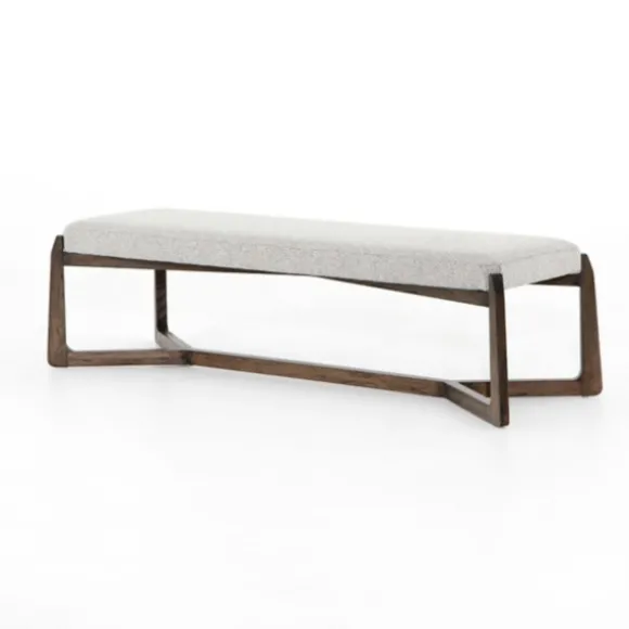 Kirkland's Home Benches & Ottomans-Roscoe Brunswick Pebble Upholstered Bench