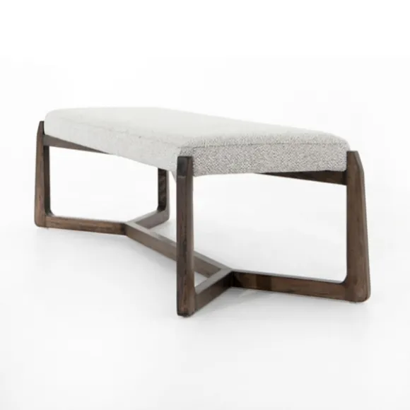 Kirkland's Home Benches & Ottomans-Roscoe Brunswick Pebble Upholstered Bench