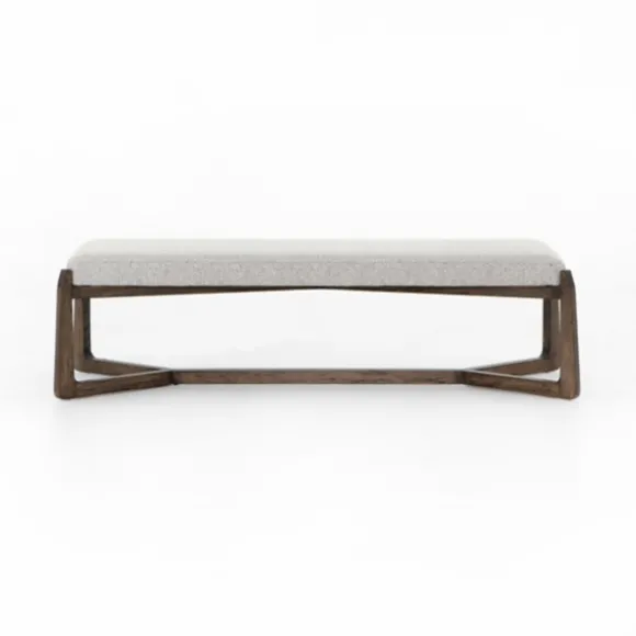 Kirkland's Home Benches & Ottomans-Roscoe Brunswick Pebble Upholstered Bench
