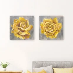 Kirkland's Home Canvas Art-Roses Giclee Canvas Art Prints, Set Of 2