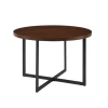 Kirkland's Home Dining Tables-Round And Black X Base Dining Table
