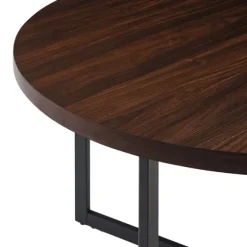 Kirkland's Home Dining Tables-Round And Black X Base Dining Table