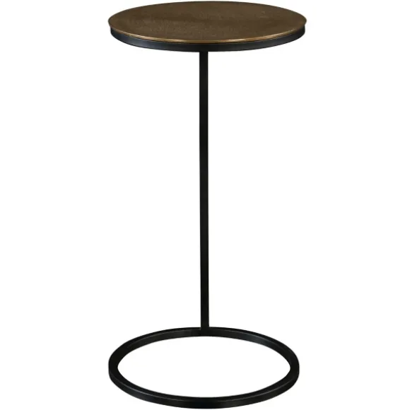 Kirkland's Home Accent & End Tables-Round Black And Gold Metal C-Table