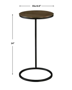 Kirkland's Home Accent & End Tables-Round Black And Gold Metal C-Table