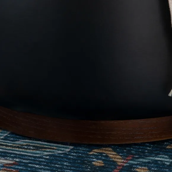 Kirkland's Home Benches & Ottomans-Round Faux Leather Storage Ottoman