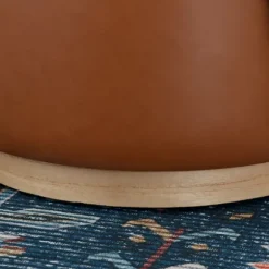 Kirkland's Home Benches & Ottomans-Round Faux Leather Storage Ottoman