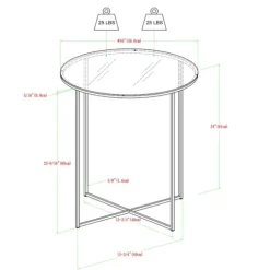 Kirkland's Home Accent & End Tables-Round Gold Metal And Glass Side Table