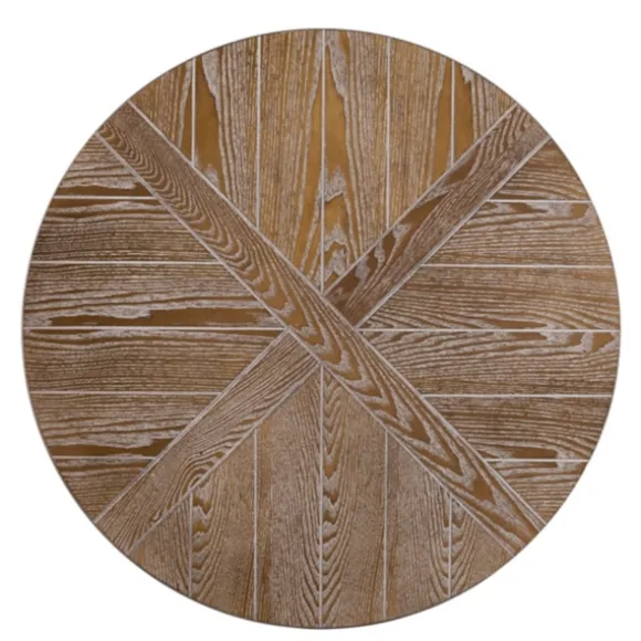 Kirkland's Home Coffee Tables-Round Kona Rolling Coffee Table