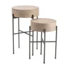 Kirkland's Home Accent & End Tables-Round Light Wood And Metal Accent Tables, Set Of 2