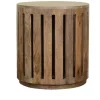 Kirkland's Home Accent & End Tables-Round Mango Wood Drum Accent Table
