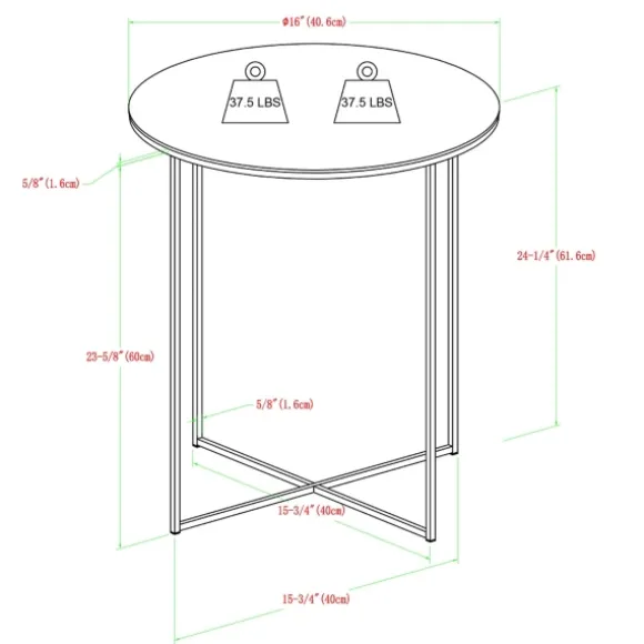 Kirkland's Home Accent & End Tables-Round Marble And Gold Accent Table