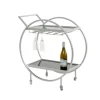 Kirkland's Home Kitchen Islands & Bar Carts-Round Metal And Glass 2-Ter Bar Cart
