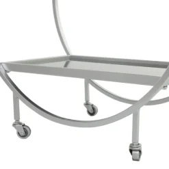 Kirkland's Home Kitchen Islands & Bar Carts-Round Metal And Glass 2-Ter Bar Cart