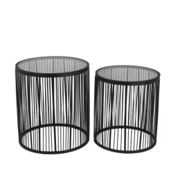 Kirkland's Home Accent & End Tables-Round Metal Wire Accent Tables, Set Of 2