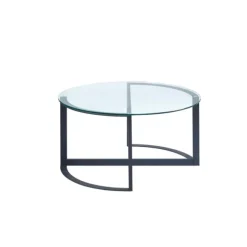 Kirkland's Home Coffee Tables-Round Tempered Glass Hourglass Base Coffee Table