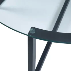 Kirkland's Home Coffee Tables-Round Tempered Glass Hourglass Base Coffee Table