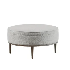 Kirkland's Home Benches & Ottomans-Round Upholstered Ottoman