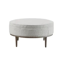 Kirkland's Home Benches & Ottomans-Round Upholstered Ottoman