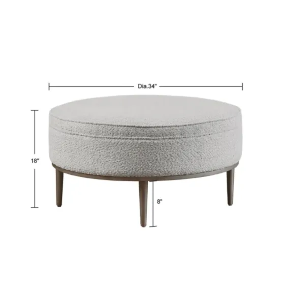 Kirkland's Home Benches & Ottomans-Round Upholstered Ottoman