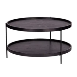 Kirkland's Home Coffee Tables-Round Wood Farmhouse Coffee Table