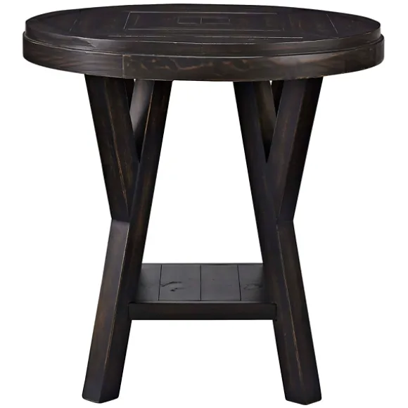 Kirkland's Home Accent & End Tables-Round Wood Flared Base Side Table